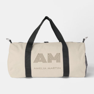 Bolsa de monograma geométrico beige taupe minimali