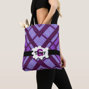 Bolsa de monogramas violeta y violeta claro