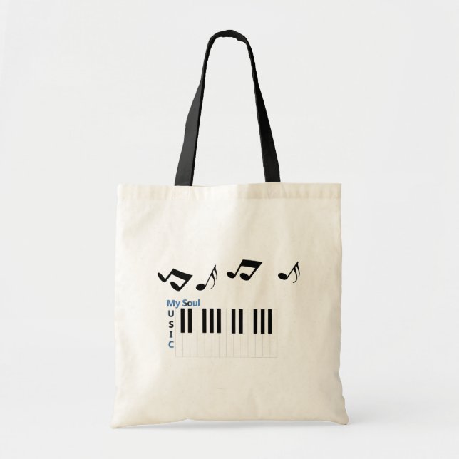 Bolsa de música tecla de piano nota musical (Frente)