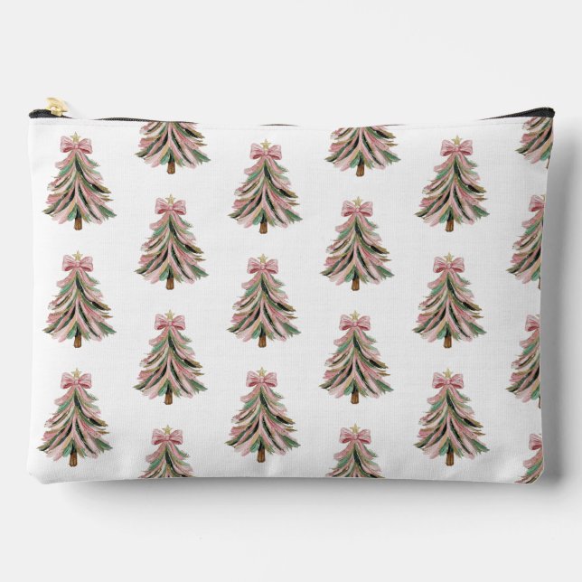 Bolsa de Navidad con Estampado de Pinceladas Rosas (Anverso)