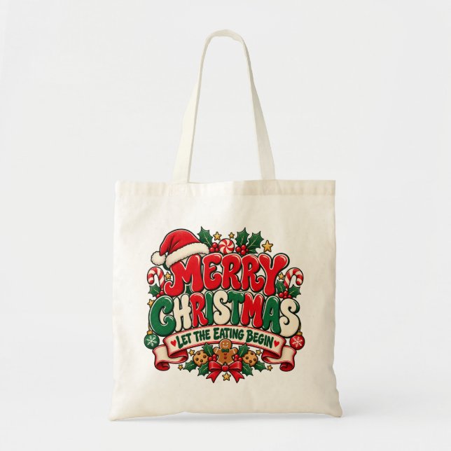 Bolsa de Navidad Feliz Navidad Comienza la Comida (Frente)