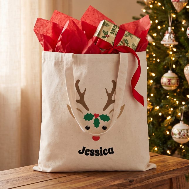 Bolsa de Navidad Personalizada con Cara de Reno Ad (Subido por el creador)