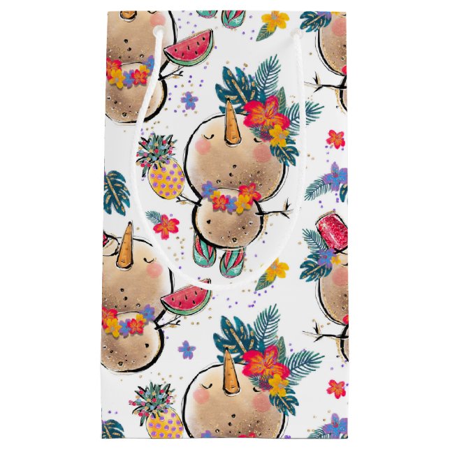 Bolsa de Navidades blancos de Snowman tropical (Anverso)