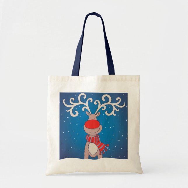 Bolsa de Navidades de renos de la nariz roja (Frente)
