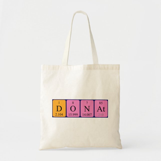 Bolsa de nombres de tabla periódica de donat (Frente)