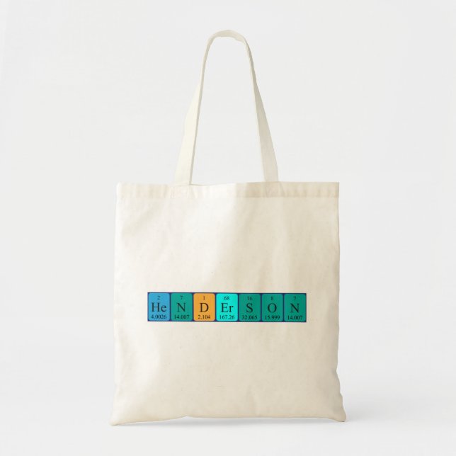 Bolsa de nombres de tabla periódica de Henderson (Frente)