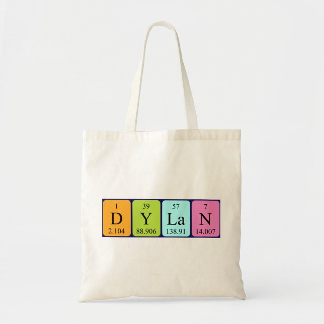 Bolsa de nombres de tabla periódica Dylan (Frente)