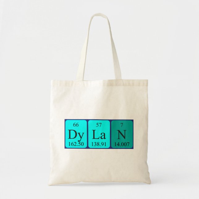 Bolsa de nombres de tabla periódica Dylan (Frente)