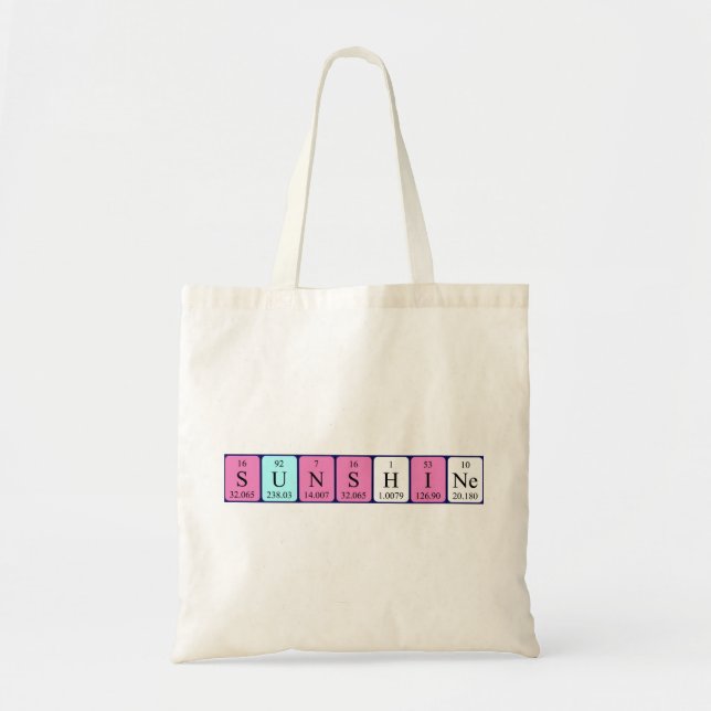 Bolsa de nombres de tabla periódica Sunshine (Frente)