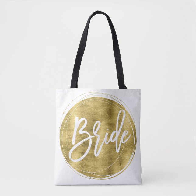 Bolsa de novia blanca con foil dorado (Anverso)