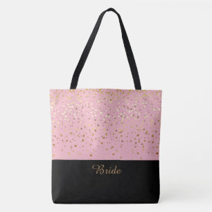 Bolsa de Novias Rosa y Pequeñas Estrellas de Oro