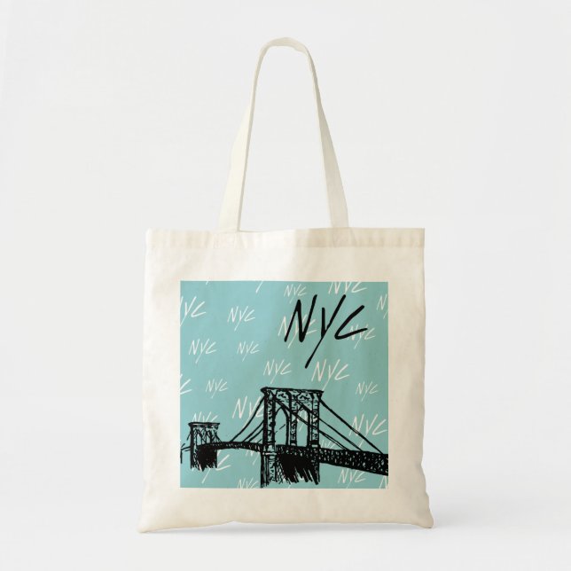 bolsa de nyc vibes tote (cian) (Frente)