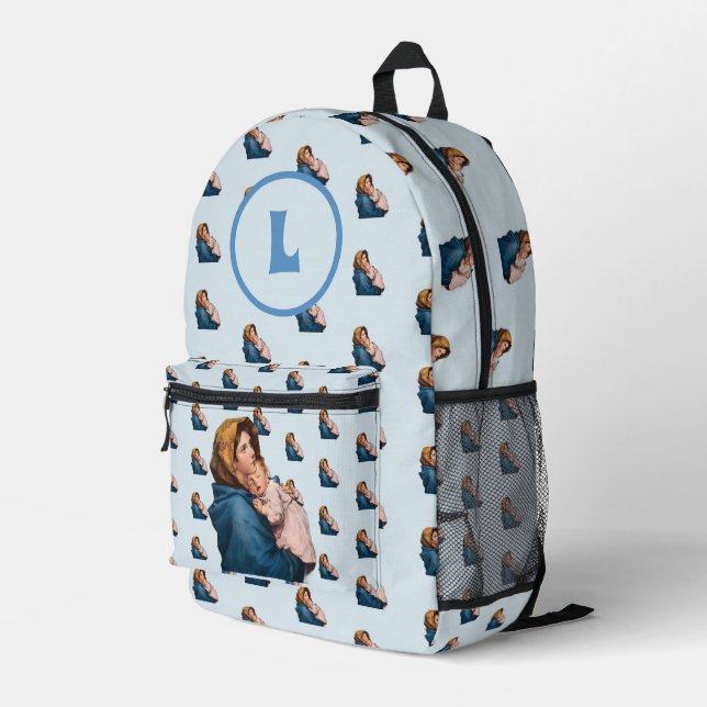 Bolsa de pañales azules de la Virgen María (Esquina derecha trasera )