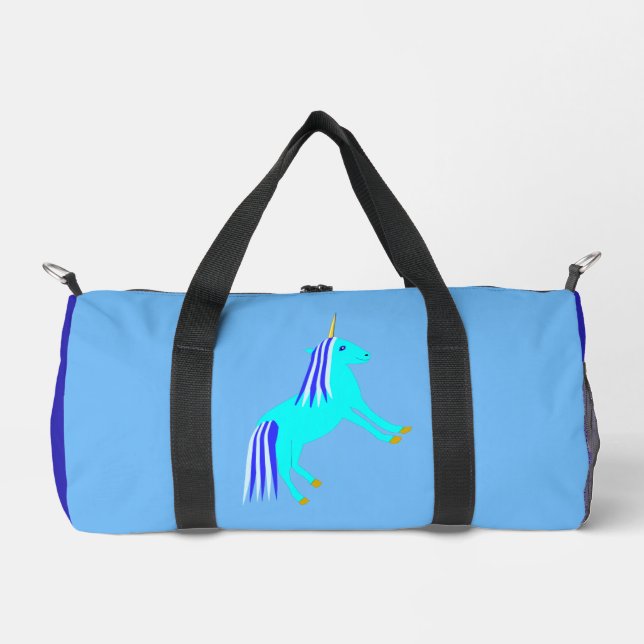 Bolsa de pañales de unicornio para bebé azul lindo (Anverso)