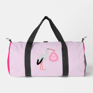 Bolsa de pañales para cigüeñas rosa para bebé boni