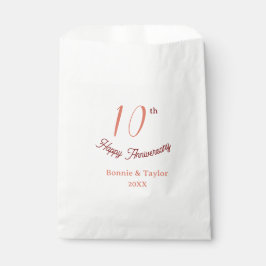 Bolsa De Papel 10th wedding anniversary peach pastel name retro b