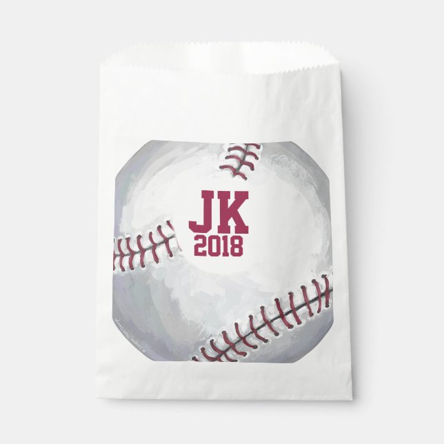Bolsa De Papel 12 de los 12 Personalizados de béisbol Favor Bag (Anverso)
