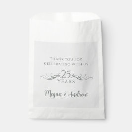 Bolsa De Papel 25° Aniversario del Boda de los nombres de las par