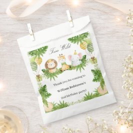 Bolsa De Papel 2nd Birthday Two Wild Safari Animals Favour Bag