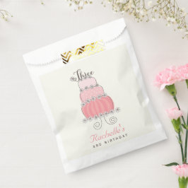 Bolsa De Papel 3ro fiesta de cumpleaños de la torta del chica