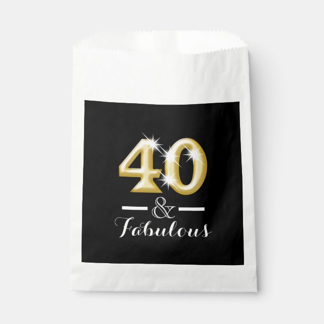 Bolsa De Papel 40 y fabuloso cumpleaños de oro negro (Anverso)