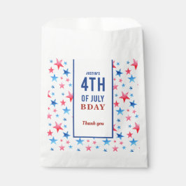 Bolsa De Papel 4 de julio Cumpleaños Patriótico Rojo Estrellas
