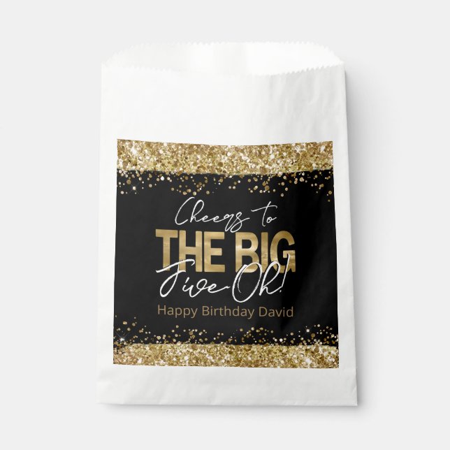 Bolsa De Papel 50.ª festividad de oro y cinco grandes negros (Anverso)