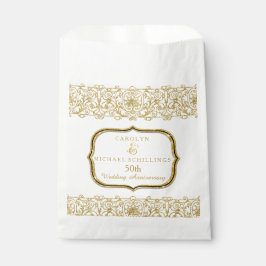 Bolsa De Papel 50.º oro Boda en blanco