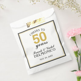 Bolsa De Papel 50 años de Boda vitoreando el oro a 50 años
