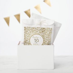 Bolsa De Papel 50 & Fabuloso Cumpleaños 50 Cumpleaños Dorado Remo