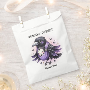 Bolsa De Papel 50 x Gótico Baby on Way Crow Black Purple Goody Ba