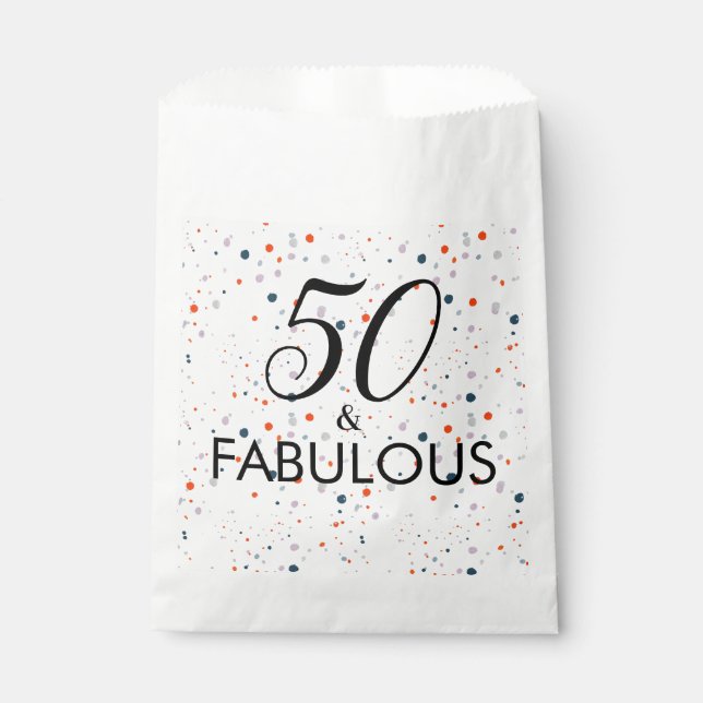 Bolsa De Papel 50 Y Fabulosa Fiesta De Cumpleaños De Los Personal (Anverso)