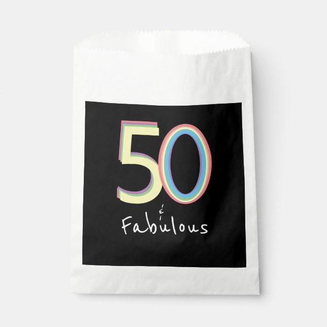 Bolsa De Papel 5O y fabulosa Moda de arcoiris amarilla negra Cump (Anverso)