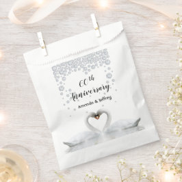 Bolsa De Papel 60.º boda aniversario pareja de cisnes blancos