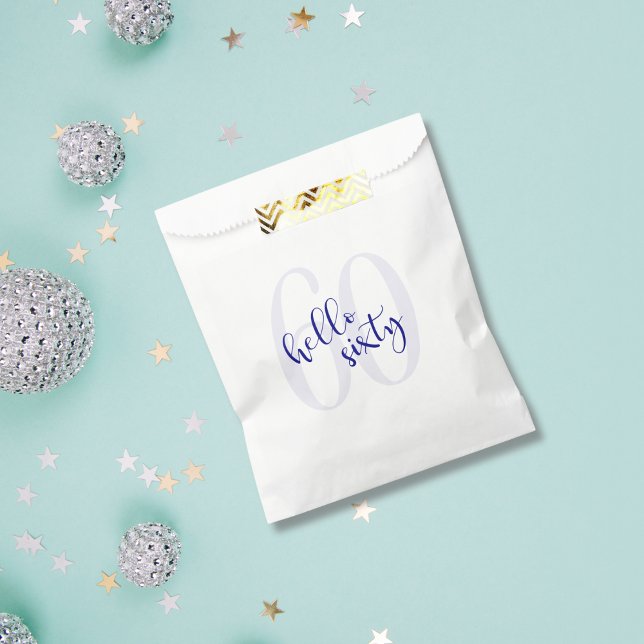 Bolsa De Papel 60.º Cumpleaños Elegante Gracias Bags Favor (Subido por el creador)