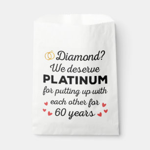 Bolsa De Papel 60° Aniversario Boda I - Pareja Diamond Funny