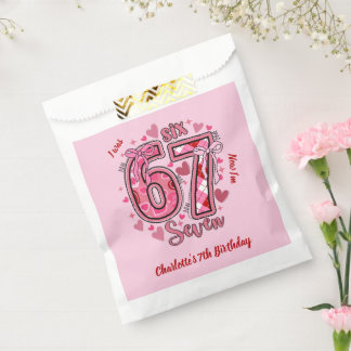Bolsa De Papel 6 7 Six Seven Meme Trend Pink Girls 7th Birthday