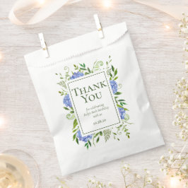 Bolsa De Papel 80.º cumpleaños Hidrangeas azules gracias