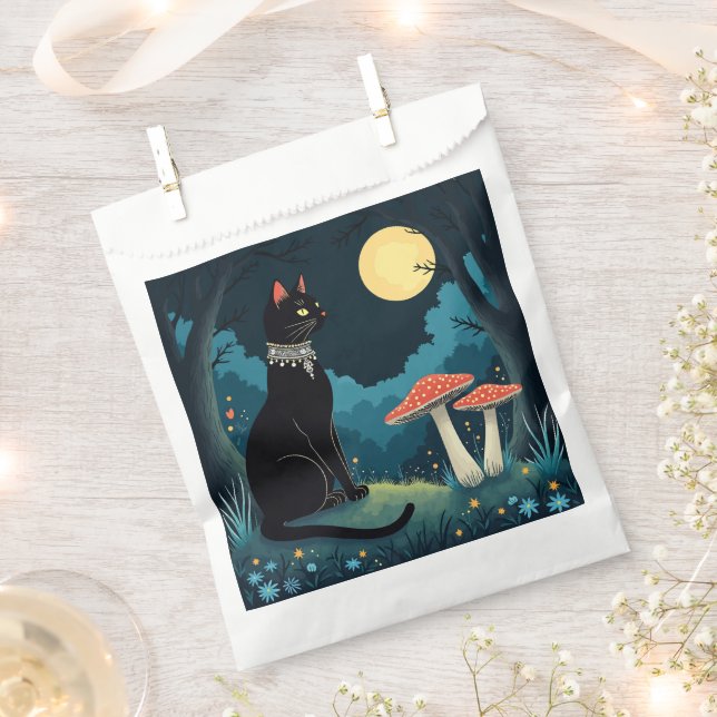 Bolsa De Papel A Familiar Black Cat And Toadstools Halloween 1 (Cortado)