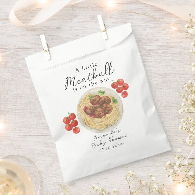 Bolsa De Papel A little Meatball is on the way Baby Shower (Cortado)