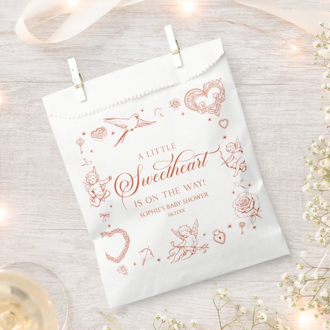 Bolsa De Papel A Little Sweetheart Valentine's Day Baby Shower (Cortado)