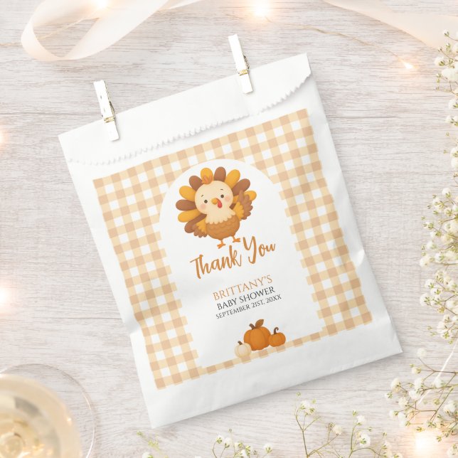 Bolsa De Papel A Little Turkey Baby Shower Thanksgiving (Cortado)