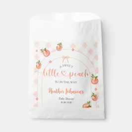 Bolsa De Papel A Sweet Little Peach Gingham Baby Shower