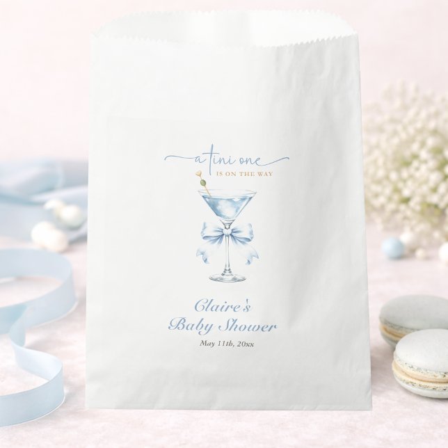 Bolsa De Papel A Tini One Martini Theme Blue Boy Baby Shower  (Subido por el creador)