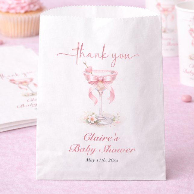 Bolsa De Papel A Tini One Theme Pink Baby Shower  (Subido por el creador)