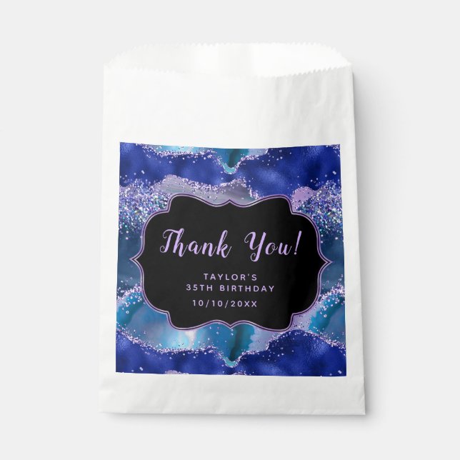 Bolsa De Papel Abundante Océano Azul Púrpura Oscuro Cumpleaños Gr (Anverso)