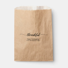 Bolsa De Papel Acción de gracias | Guión elegante agradecido