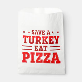 Bolsa De Papel acción de gracias roja salva pizza de pavo