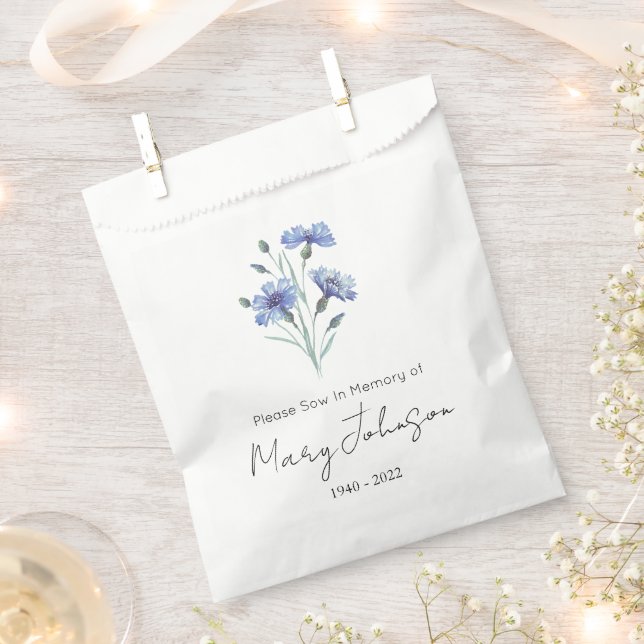 Bolsa De Papel Aciano | Simple Sobre de Semillas Funeral  (Cortado)