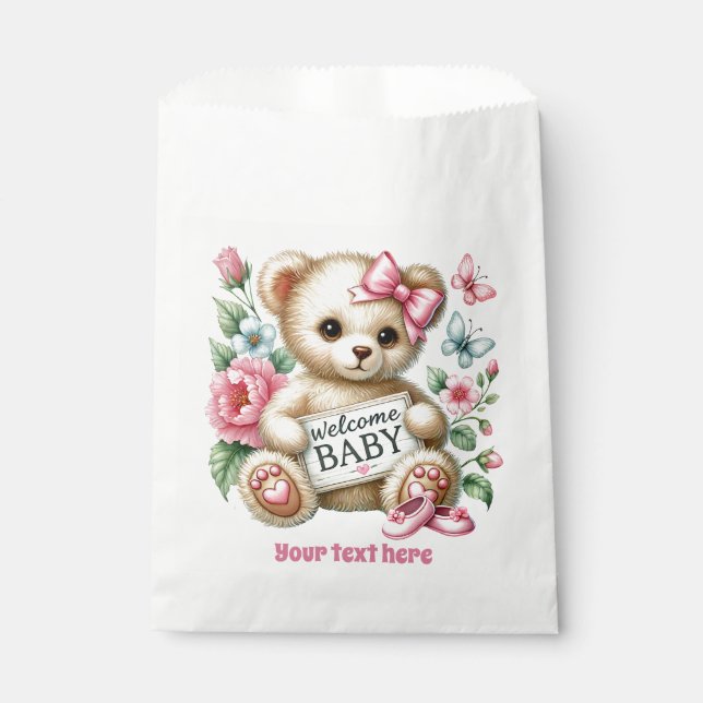 Bolsa De Papel Acogedor personalizable de ducha de bebé (Anverso)